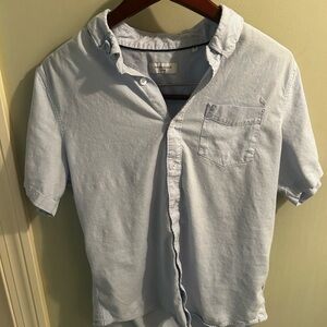 7 Diamonds Light Blue Casual Button Down Shirt